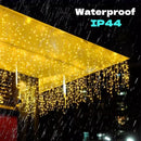 Festive golden led string lights outdoor garden decor
