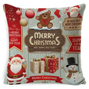 Festive red & black plaid elk print linen pillowcase living room decor
