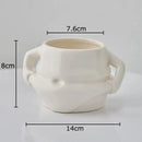 Festive white santa claus ceramic mug set dining room soup bowl