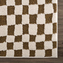 Lajos Brown Checkered Shag Rug - Clearance