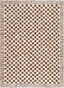 Leryn Brown Checkered Plush Rug