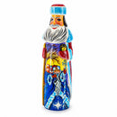 Snowman Couple Hand Carved Wooden Santa Figurine 7.25 Inches