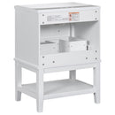 24' Bathroom Vanity With Sink, Bathroom Storage Cabinet with Drawer and Open Shelf, Solid Wood Frame, White (Old Sku:SY999991AAK)