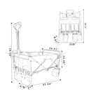 400lbs Collapsible Foldable Wagon Cart, Beach Wagon Utility Cart Utility Wagon Grocery Cart for Camping Shopping Sports Gardening Fishing
