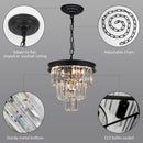 Black Four Light Crystal Chandelier Dining Pendant