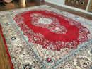 9' X 12' Vintage Handmade India Medallion Wool Rug Vegetable Dyes Nice Red