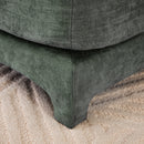 Ergonomic Green Chenille Four-Seater Sofa with Lumbar Pillow, Solid Wood Frame, High-Resilience Sponge