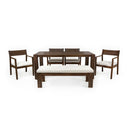 Outdoor Dining Set Rectangular Table With Umbrella Hole