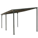 Outdoor Wall-Mounted Gazebo with Sloped Roof Design, UV Protection, and Durable Iron Frame, 14.76x9.22 FT, Gray