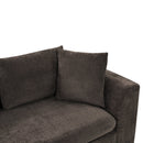 Elegant L-Shaped Sectional Sofa with Chenille Upholstery and Wooden Storage Compartment, Brown