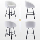 26 Inch Swivel Counter Stool White Sherpa Upholstered Bar Stool For Kitchen Counter