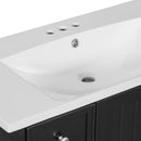 36' Bathroom Vanity with Sink Combo, One Cabinet and Three Drawers, Solid Wood and MDF Board, Black (Old Sku:SY999505AAB)
