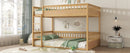 Queen over Queen Bunk Bed with Ladder and Guardrails, Natural