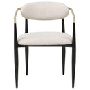 Bradbury Fabric Upholstered Dining Arm Chair Beige (Set of 2)