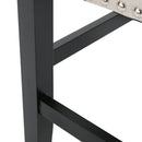 25' Contemporary Upholstered Counter Stools with Nailhead Trim (Set of 2), Wheat/Matte Black, Fabric
