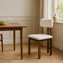 2-Pack Solid Wood Fabric Upholstered Dinning Chair, Set of 2, Brown, Black