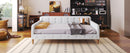 Full Size Upholstered Daybed with 4 Support Legs,Beige(Old SKU:DL001825)