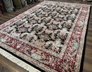 Sino Persian Rug 9x12, Black, Floral Bouquets