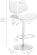 Grey Faux Leather Swivel Bar Stool With Adjustable Height