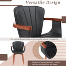 Mid-Century Modern Bentwood Swivel Dining Chairs (Set of 2) – Heat-Pressed PU Leather Accent Chairs in  Black