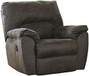 Gray Faux Leather Manual Rocker Recliner Chair Standard