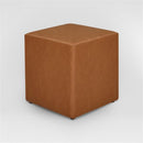 Eighteen Inch Caramel Brown Square Ottoman Footstool