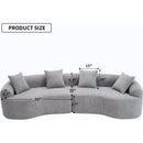 MODEL LY-025 COMPRESSION SOFA :4 Seater  Light Gray  Sofa with Chenille fabric, 30D ,60 Hardness full sponge,4 pillows for Living Room, Home Furniture Sleeper Sectional Sofa for Apartment