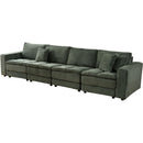 4 Seats,Oversized Sectional Sofa,L Shaped Corner Couch with Detachable Seat & Back Cushion, Corduroy Upholstery Convertible Sleeper Sofa&Couch for Living Room