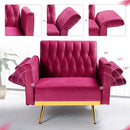 Fuchsia Velvet Adjustable Accent Chair With Three Backrest Angles