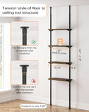 Adjustable Tall Narrow Bookcase 4 Tier Ladder 64 To 113 In