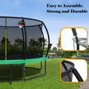 Pumpkin Style 12FT Recreational Kids Trampoline with Safety Enclosure Net & Ladder, Green Steel Frame, 144.09 Inches