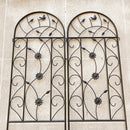 2 Pack Metal Garden Trellis 86.7' x 19.7' Rustproof Trellis for Climbing Plants Outdoor Flower Support Brown
