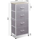 Light Grey Fabric Dresser With Four Drawers For Bedroom
