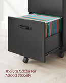 2-Drawer File Cabinet Matte Black For Home Office And Printer Stand Fits A4 And Letter Files