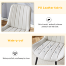 Extended Seat Cushion PU Dining Chair Set - Four Pieces.Smooth line design,Integral metal leg structure,Can integrate well into various modern home decoration styles.Gray and Brown Splicing Colors.