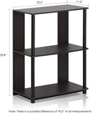 Jaya 3 Tier Walnut Bookcase Display Rack for Living Room