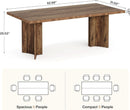 63 Inch Farmhouse Dining Table Vintage Brown Elegant