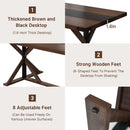 71 Inch Farmhouse Dining Table Waterproof Wood Grain Top