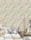 Pink Birds and Flowers Wallpaper