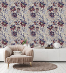 Flowers and Birds Pattern Wallpaper