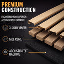 Acoustic Sound Dampening Wall Panels - MAPLE Long - box of 3 panels (47.2" x 23.6" x 0.8") 23.1 sq ft total coverage | DECKO SOUNDSCAPE