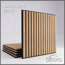 Acoustic Sound Dampening Wall Panels - MAPLE Square - box of 5 panels (23.6" x 23.6" x 0.8") 19.5 sq ft total coverage | DECKO SOUNDSCAPE