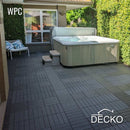 Deck Tiles - Premium WPC Interlocking - CHARCOAL | DECKO (11.8" x 11.8" x 0.8" tile) - (One Piece)
