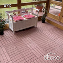 Deck Tiles - Premium WPC Interlocking - BROWN | DECKO (11.8" x 11.8" x 0.8" tile) - (One Piece)
