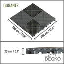 Garage Tile - BLACK - Interlocking PP Flooring - High End Polypropylene | 100% Recyclable | DECKO DURANTE (15.8" x 15.8" x 0.7" tile)