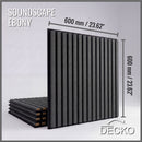 Acoustic Sound Dampening Wall Panels - EBONY Square - box of 5 panels (23.6" x 23.6" x 0.8") 19.5 sq ft total coverage | DECKO SOUNDSCAPE