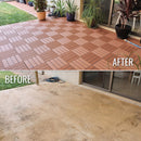 Deck Tiles - Premium WPC Interlocking - BROWN | DECKO (11.8" x 11.8" x 0.8" tile) - (One Piece)