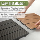 Deck Tiles - Premium WPC Interlocking - CHARCOAL | DECKO (11.8" x 11.8" x 0.8" tile) - (One Piece)