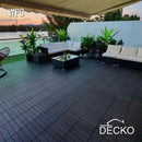 Deck Tiles - Premium WPC Interlocking - CHARCOAL | DECKO (11.8" x 11.8" x 0.8" tile) - (One Piece)