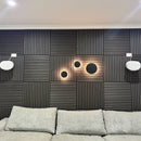 Acoustic Sound Dampening Wall Panels - EBONY Square - box of 5 panels (23.6" x 23.6" x 0.8") 19.5 sq ft total coverage | DECKO SOUNDSCAPE